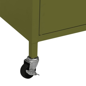 vidaXL Ντουλάπι Αποθήκευσης Πράσινο Λαδί 60x35x56cm από Ατσάλι 1 τεμ.