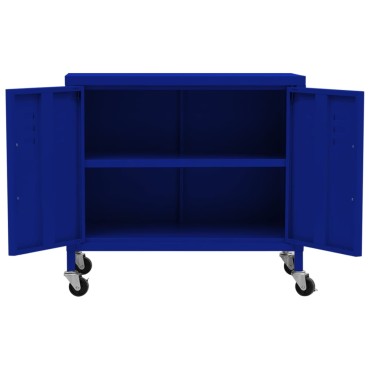 vidaXL Ντουλάπι Αποθήκευσης Ναυτικό Μπλε 60x35x56cm από Ατσάλι 1 τεμ.