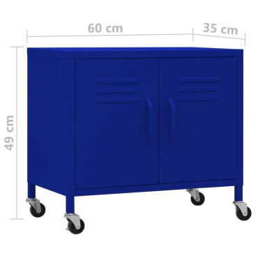 vidaXL Ντουλάπι Αποθήκευσης Ναυτικό Μπλε 60x35x56cm από Ατσάλι 1 τεμ.