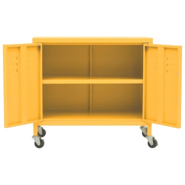 vidaXL Ντουλάπι Αποθήκευσης Μουσταρδί 60x35x56cm από Ατσάλι 1 τεμ.