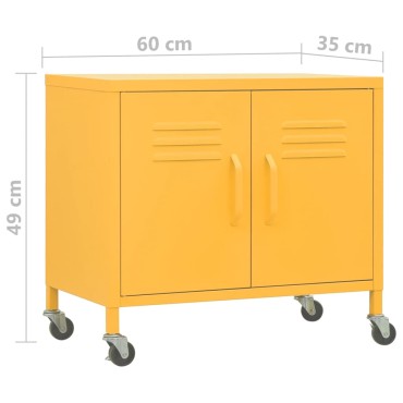 vidaXL Ντουλάπι Αποθήκευσης Μουσταρδί 60x35x56cm από Ατσάλι 1 τεμ.