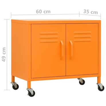 vidaXL Ντουλάπι Αποθήκευσης Πορτοκαλί 60x35x56cm από Ατσάλι 1 τεμ.