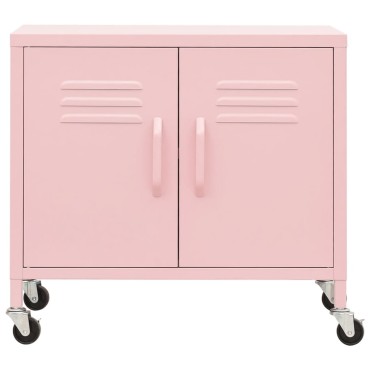 vidaXL Ντουλάπι Αποθήκευσης Ροζ 60x35x56cm από Ατσάλι 1 τεμ.