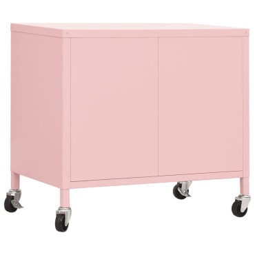 vidaXL Ντουλάπι Αποθήκευσης Ροζ 60x35x56cm από Ατσάλι 1 τεμ.