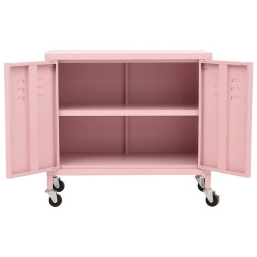 vidaXL Ντουλάπι Αποθήκευσης Ροζ 60x35x56cm από Ατσάλι 1 τεμ.