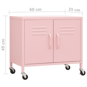 vidaXL Ντουλάπι Αποθήκευσης Ροζ 60x35x56cm από Ατσάλι 1 τεμ.