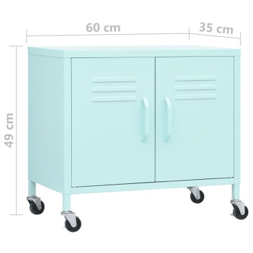 vidaXL Ντουλάπι Αποθήκευσης Χρώμα Μέντα 60x35x56cm από Ατσάλι 1 τεμ.