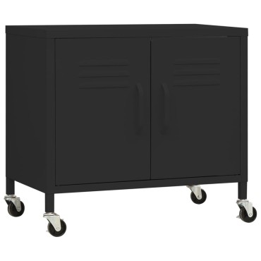 vidaXL Ντουλάπι Αποθήκευσης Μαύρο 60x35x56cm από Ατσάλι 1 τεμ.