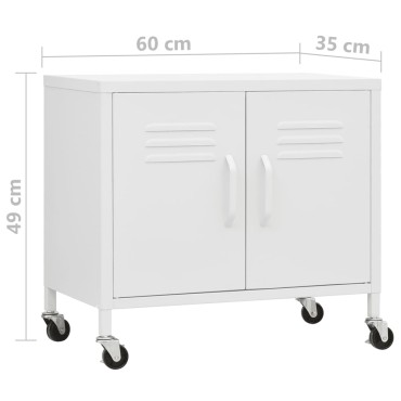 vidaXL Ντουλάπι Αποθήκευσης Λευκό 60x35x56cm από Ατσάλι 1 τεμ.