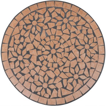 vidaXL Τραπέζι Bistro «Μωσαϊκό» Χρώμα Τερακότα 60x70cm 1 τεμ.