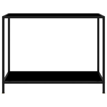 vidaXL Τραπέζι Κονσόλα Μαύρο 100x35x75cm από Ψημένο Γυαλί 1 τεμ.