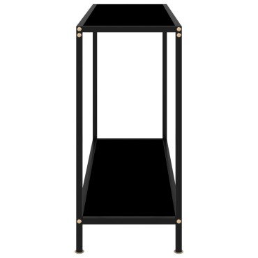 vidaXL Τραπέζι Κονσόλα Μαύρο 100x35x75cm από Ψημένο Γυαλί 1 τεμ.