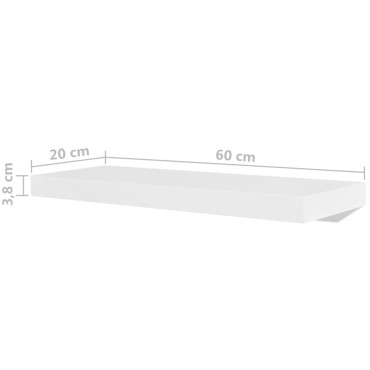 vidaXL Ράφια Τοίχου 4 τεμ. Λευκά 60x20x3,8cm