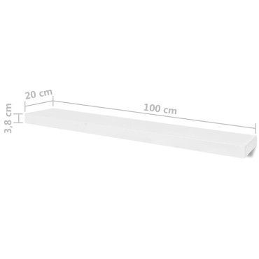 vidaXL Ράφια Τοίχου 4 τεμ. Λευκά 100x20x3,8cm