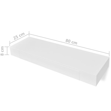 vidaXL Ράφια Τοίχου με Συρτάρια 2 τεμ. Λευκά 80x25x8cm