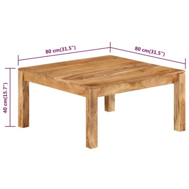 vidaXL Τραπεζάκι Σαλονιού 80x80x40cm από Μασίφ Ξύλο Ακακίας 1 τεμ.