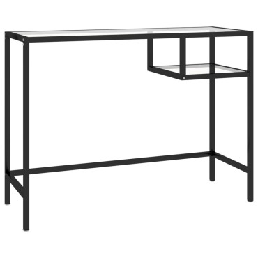 vidaXL Γραφείο Υπολογιστή Διάφανο 100x36x74cm από Γυαλί 1 τεμ.