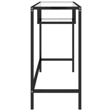 vidaXL Γραφείο Υπολογιστή Διάφανο 100x36x74cm από Γυαλί 1 τεμ.