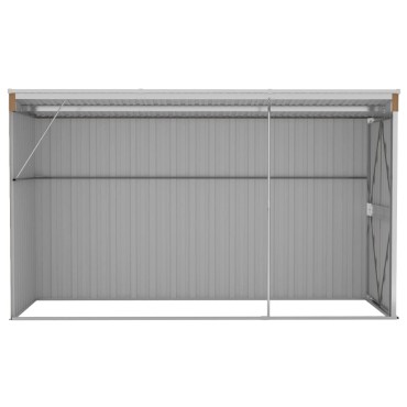 vidaXL Αποθήκη Κήπου Επιτοίχια Καφέ 118x288x178 εκ από Γαλβ. Ατσάλι