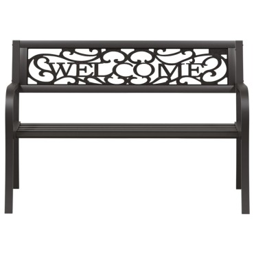 vidaXL Παγκάκι Κήπου Μαύρο Ατσάλινο 125x53x77cm 1 τεμ.