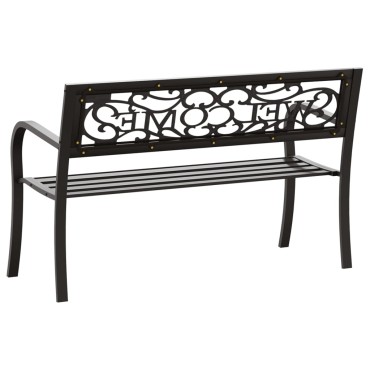vidaXL Παγκάκι Κήπου Μαύρο Ατσάλινο 125x53x77cm 1 τεμ.