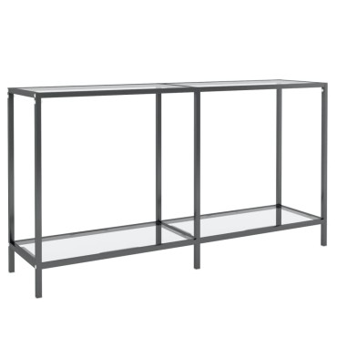 vidaXL Τραπέζι Κονσόλα Διαφανές 140x35x75,5cm από Ψημένο Γυαλί 1 τεμ.