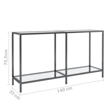vidaXL Τραπέζι Κονσόλα Διαφανές 140x35x75,5cm από Ψημένο Γυαλί 1 τεμ.