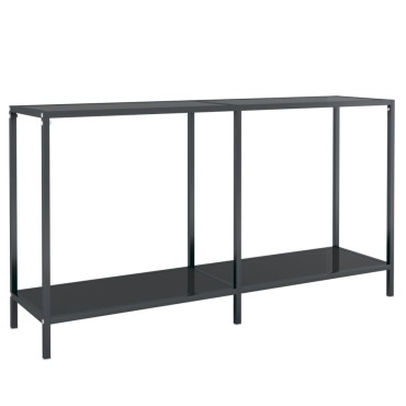 vidaXL Τραπέζι Κονσόλα Μαύρο 140x35x75,5cm από Ψημένο Γυαλί 1 τεμ.