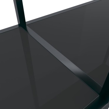 vidaXL Τραπέζι Κονσόλα Μαύρο 140x35x75,5cm από Ψημένο Γυαλί 1 τεμ.