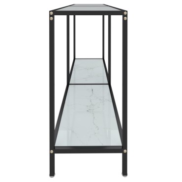vidaXL Τραπέζι Κονσόλα Λευκό 140x35x75,5cm από Ψημένο Γυαλί 1 τεμ.