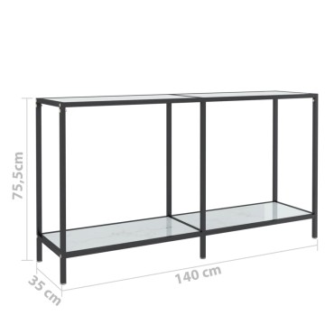 vidaXL Τραπέζι Κονσόλα Λευκό 140x35x75,5cm από Ψημένο Γυαλί 1 τεμ.