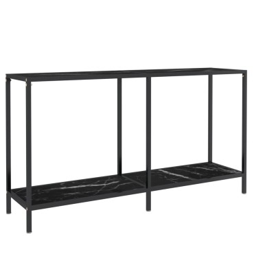 vidaXL Τραπέζι Κονσόλα Μαύρο 140x35x75,5cm από Ψημένο Γυαλί 1 τεμ.