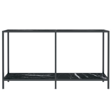 vidaXL Τραπέζι Κονσόλα Μαύρο 140x35x75,5cm από Ψημένο Γυαλί 1 τεμ.