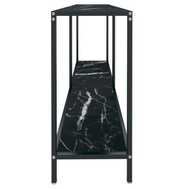 vidaXL Τραπέζι Κονσόλα Μαύρο 140x35x75,5cm από Ψημένο Γυαλί 1 τεμ.