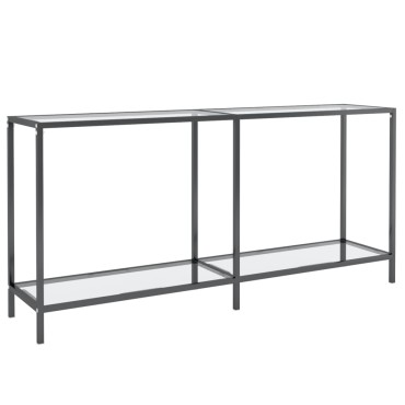 vidaXL Τραπέζι Κονσόλα Διαφανές 160x35x75,5cm από Ψημένο Γυαλί 1 τεμ.