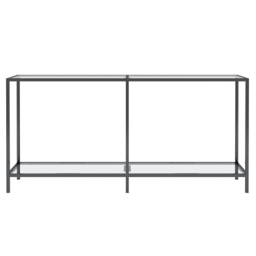 vidaXL Τραπέζι Κονσόλα Διαφανές 160x35x75,5cm από Ψημένο Γυαλί 1 τεμ.