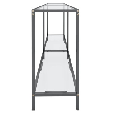 vidaXL Τραπέζι Κονσόλα Διαφανές 160x35x75,5cm από Ψημένο Γυαλί 1 τεμ.