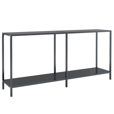 vidaXL Τραπέζι Κονσόλα Μαύρο 160x35x75,5cm από Ψημένο Γυαλί 1 τεμ.