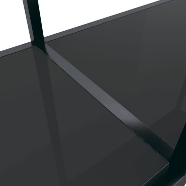 vidaXL Τραπέζι Κονσόλα Μαύρο 160x35x75,5cm από Ψημένο Γυαλί 1 τεμ.