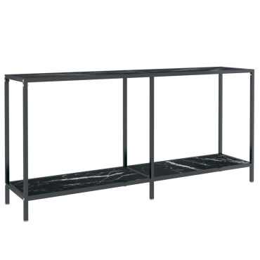 vidaXL Τραπέζι Κονσόλα Μαύρο 160x35x75,5cm από Ψημένο Γυαλί 1 τεμ.