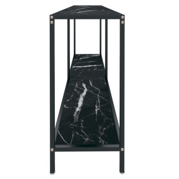 vidaXL Τραπέζι Κονσόλα Μαύρο 160x35x75,5cm από Ψημένο Γυαλί 1 τεμ.