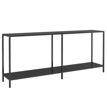 vidaXL Τραπέζι Κονσόλα Μαύρο 180x35x75,5cm από Ψημένο Γυαλί 1 τεμ.