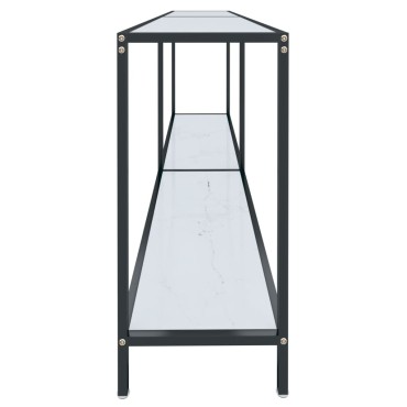 vidaXL Τραπέζι Κονσόλα Λευκό 180x35x75,5cm από Ψημένο Γυαλί 1 τεμ.