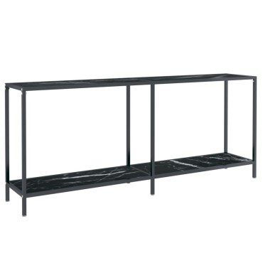 vidaXL Τραπέζι Κονσόλα Μαύρο 180x35x75,5cm από Ψημένο Γυαλί 1 τεμ.