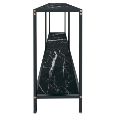 vidaXL Τραπέζι Κονσόλα Μαύρο 180x35x75,5cm από Ψημένο Γυαλί 1 τεμ.