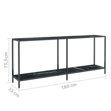 vidaXL Τραπέζι Κονσόλα Μαύρο 180x35x75,5cm από Ψημένο Γυαλί 1 τεμ.