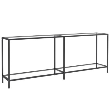 vidaXL Τραπέζι Κονσόλα Διαφανές 200x35x75,5cm από Ψημένο Γυαλί 1 τεμ.