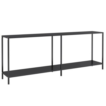 vidaXL Τραπέζι Κονσόλα Μαύρο 200x35x75,5cm από Ψημένο Γυαλί 1 τεμ.