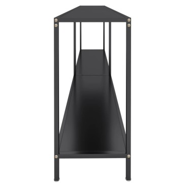 vidaXL Τραπέζι Κονσόλα Μαύρο 200x35x75,5cm από Ψημένο Γυαλί 1 τεμ.