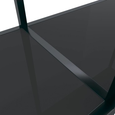 vidaXL Τραπέζι Κονσόλα Μαύρο 200x35x75,5cm από Ψημένο Γυαλί 1 τεμ.